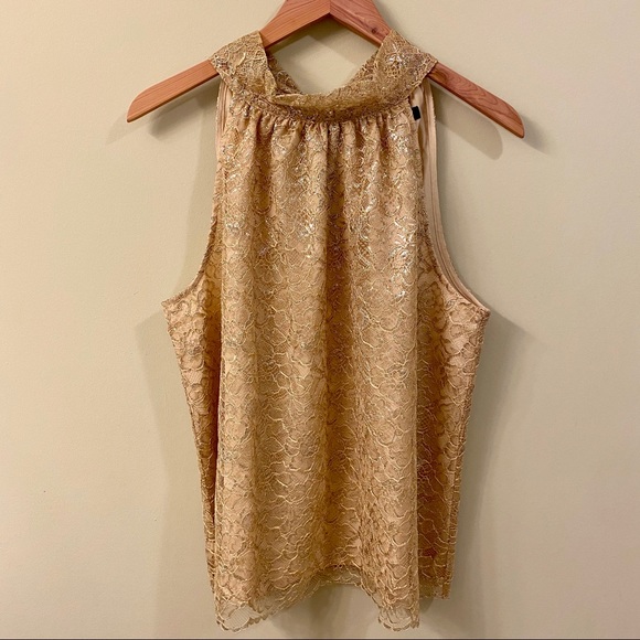 J.Crew | Tie-neck Metal Lace Top - Picture 6 of 8